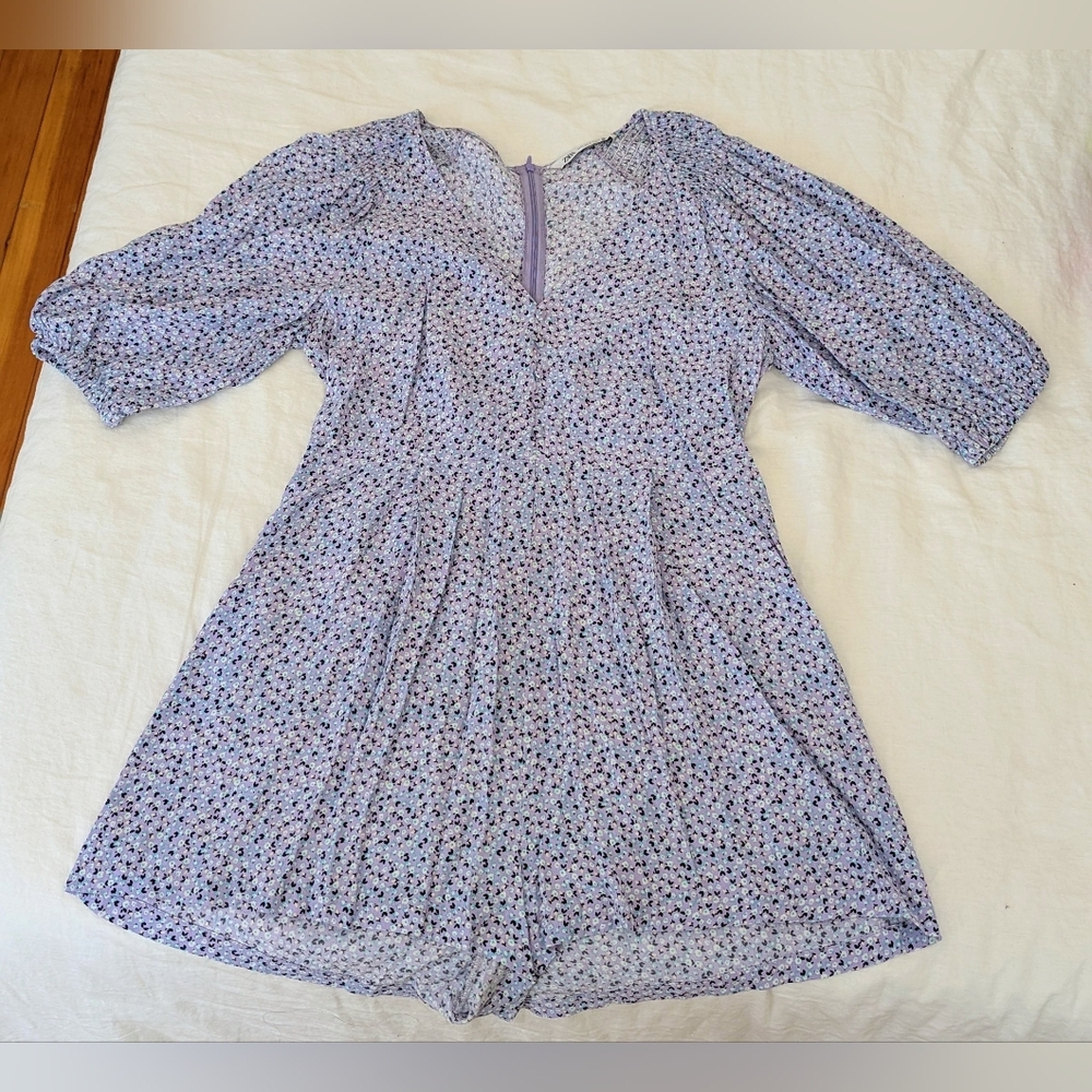 Zara Lavender Floral V-Neck Romper